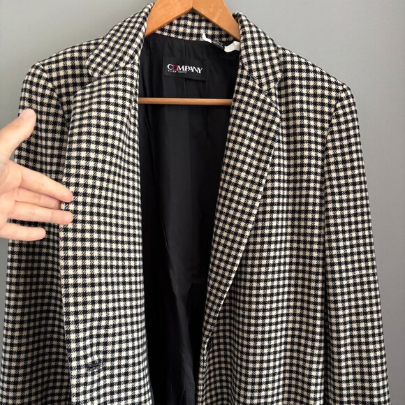 Vintage 100% wool Black and White Checkered Blazer - Picture 7 of 12